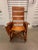 Campaign Mid 20th Century Campaign Style Teak Brown Leather Folding Rocker Rocking Chair For Sale - Image 3 of 12