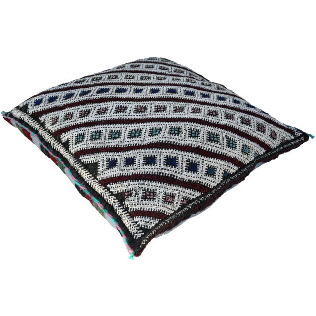 Berber Pillow W/ Diagonal Stripes For Sale - Image 4 of 7