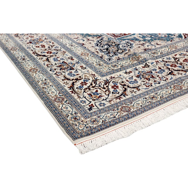 Persian Nain Green Area Rug- 6'11" X 10' 7" For Sale - Image 4 of 6