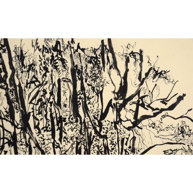1950s Forest Landscape in Sumi Ink on Paper by Schmidt For Sale - Image 5 of 8