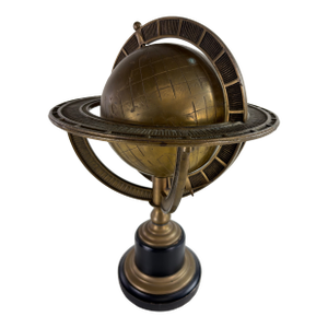 Mid-Century Vintage Solid Brass Armillary Globe