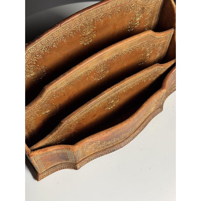Desk Organizer in Leather, 20th Century For Sale - Image 9 of 14