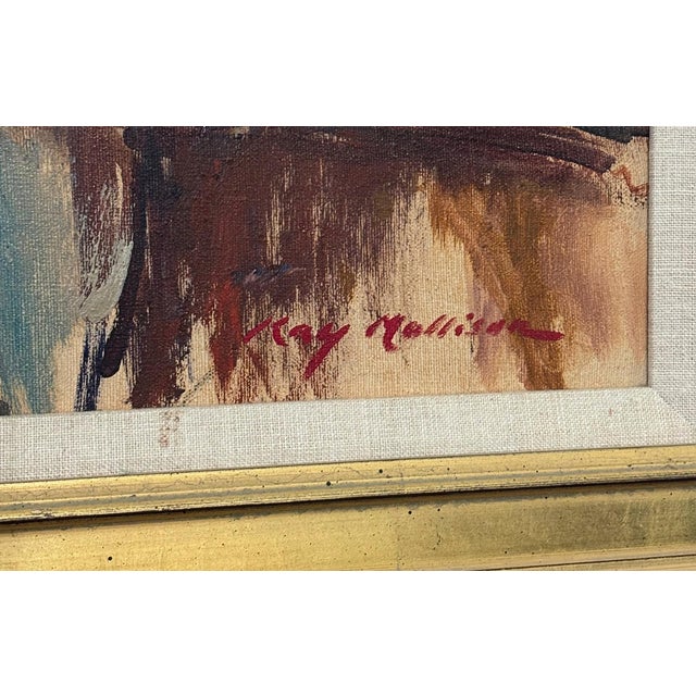 Gold Signed Original Acrylic Portrait by Kay Mollison “The Skipper” , Framed For Sale - Image 8 of 11
