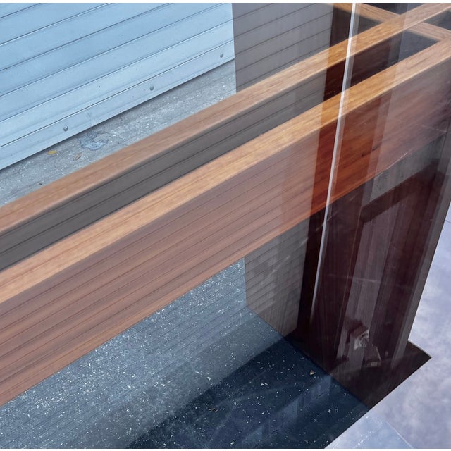 Mid Century Danish Modern Trekanten Dining Table With Oval Edge Glass Top | by Gustav Gaarde For Sale - Image 13 of 15