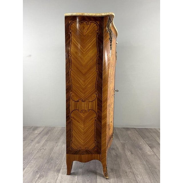 20th Century Louis XV Style Marquetry Wardrobe For Sale - Image 9 of 11
