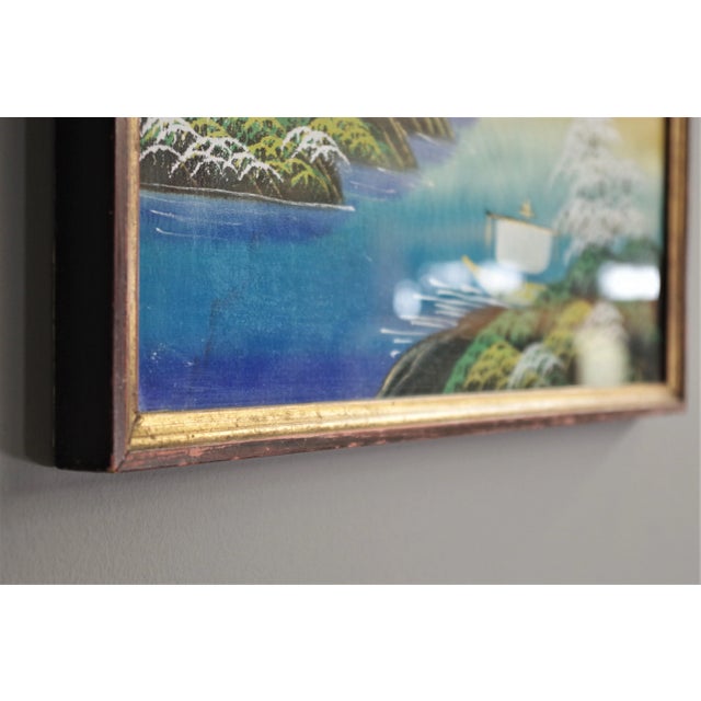 Japanese Silk Painting, 1970s For Sale - Image 3 of 7