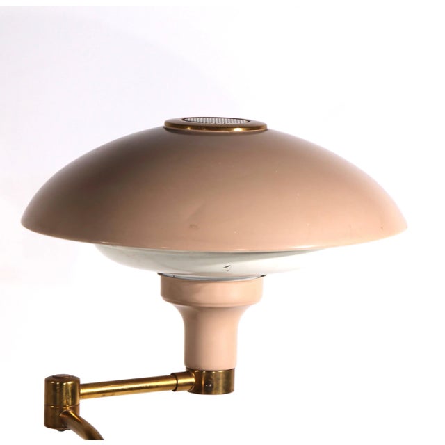 Peach Adjustable Floor Lamp by Gerald Thurston for Lightolier For Sale - Image 8 of 12