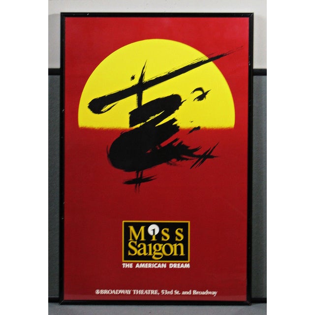 Illustration Original 1991 Framed Miss Saigon Broadway Poster For Sale - Image 3 of 5