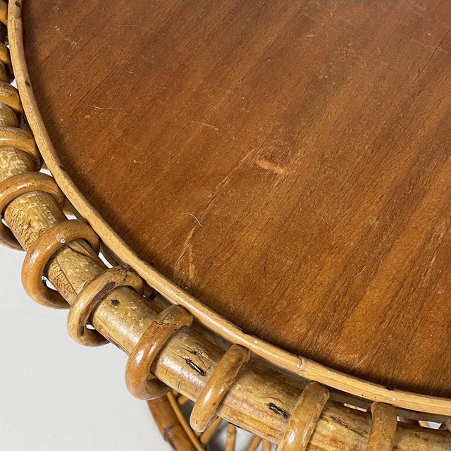 Wood Mid-Century Modern Italian Rattan Coffee Table attributed to Franco Albini, 1960s For Sale - Image 7 of 17
