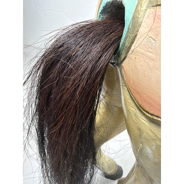 Large Hand-Carved Wooden Carousel Horse, 1920s For Sale - Image 4 of 10