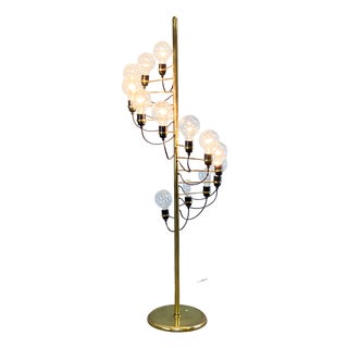 Space Age Brass Cascade Floor Lamp from Star-Leuchten, 1970s For Sale