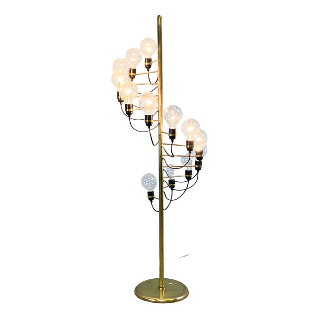 Space Age Brass Cascade Floor Lamp from Star-Leuchten, 1970s For Sale