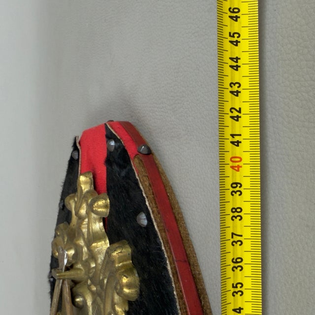 Shield Heraldic Coat of Arms in Wood and Velvet with Brass by Ignoto for Ignoto For Sale - Image 9 of 11