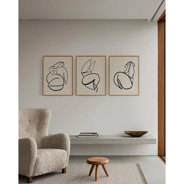 Contemporary Framed Female Drawing Giclee Prints - Set of 3 For Sale - Image 3 of 6