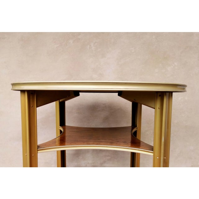 1930s Art-Deco Oak & Aluminium Sidetable, 1930s For Sale - Image 5 of 9