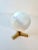 Mid 20th Century Honed Round Ulexite Crystal Sphere Paperweight Mounted on Brass Stand SOLD For Sale - Image 5 of 7