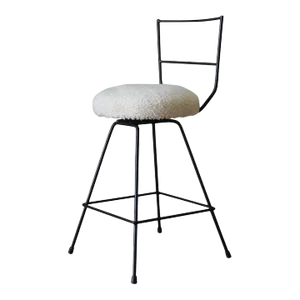 Shearling 'Tabouret' Swiveling Counter Stool by Understated Design