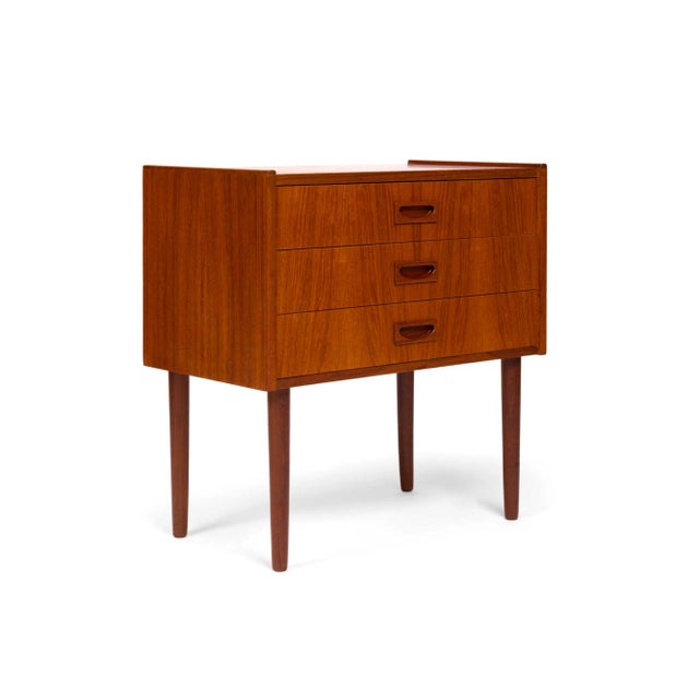 Mid-Century Modern Danish Mid-Century Teak Three Drawer Chest 1960s For Sale - Image 3 of 7
