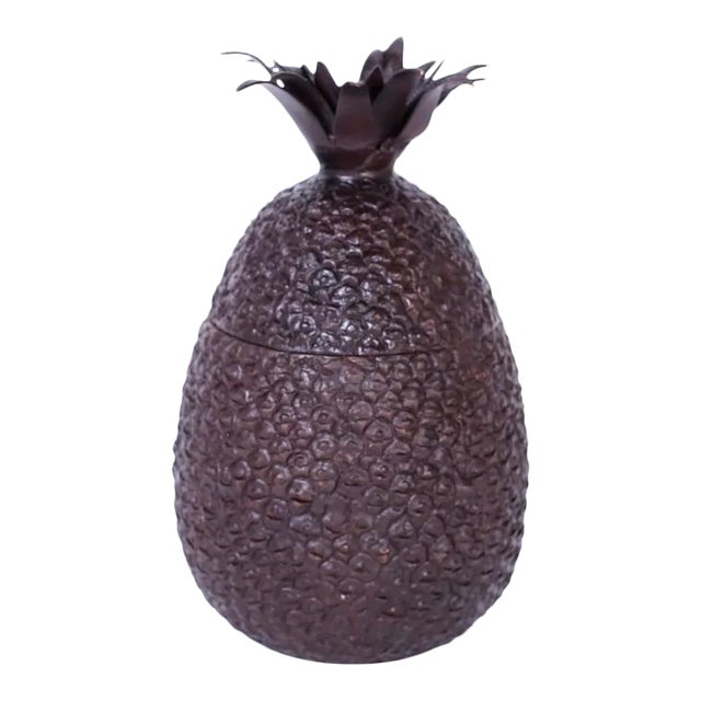 1970s Mid-Century Bronze Pineapple Jar For Sale