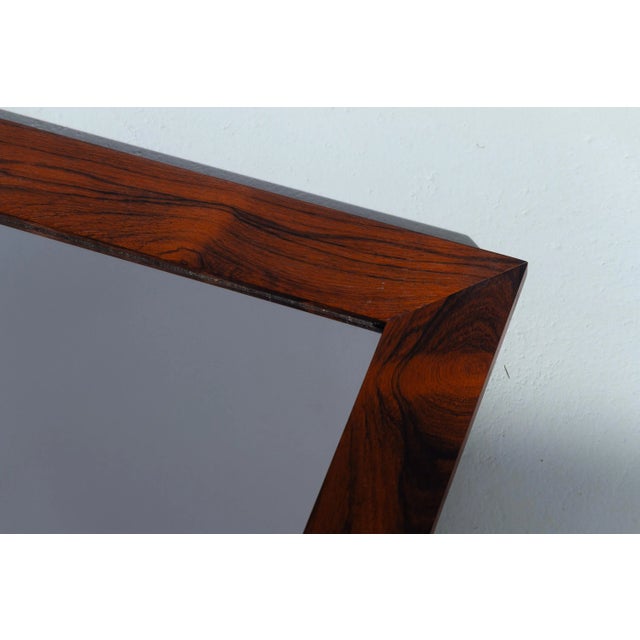 Brown Large Mid-Century Modern Rosewood Mirror, Denmark, 1970s For Sale - Image 8 of 18