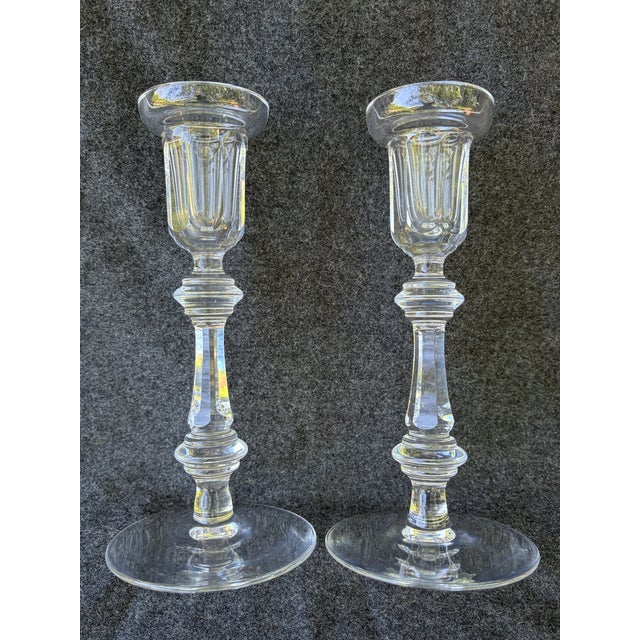 Waterford Crystal Candlesticks "Kenmare" a Pair For Sale - Image 9 of 13