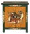 Tibetan Style Green Orange Two Tigers End Table Nightstand For Sale