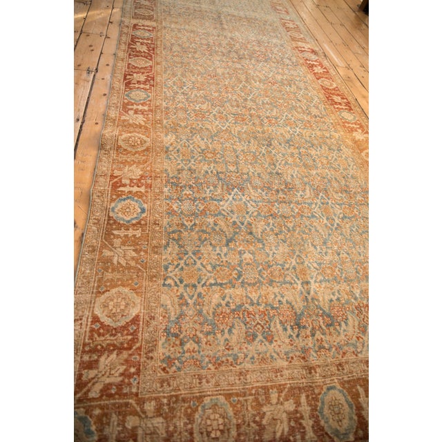 Sky Blue Vintage Distressed Bijar Rug Runner - 4'7" x 15'4" For Sale - Image 8 of 12