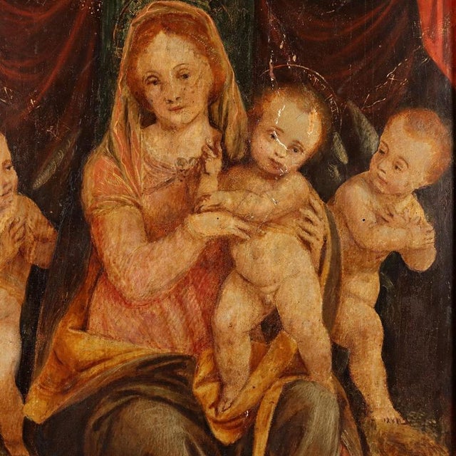 Brent Hallard, Madonna with Child and Angels, Acrylic on Canvas For Sale - Image 5 of 11