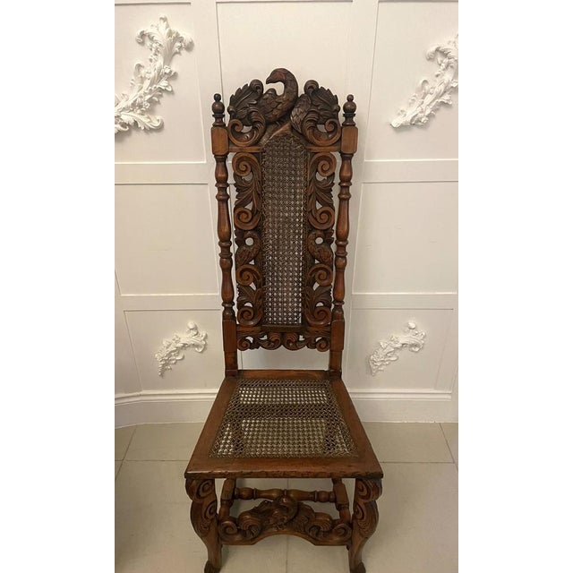 Mid 19th Century Victorian Carved Walnut Dining Chairs, 1860s, Set of 4 For Sale - Image 5 of 14