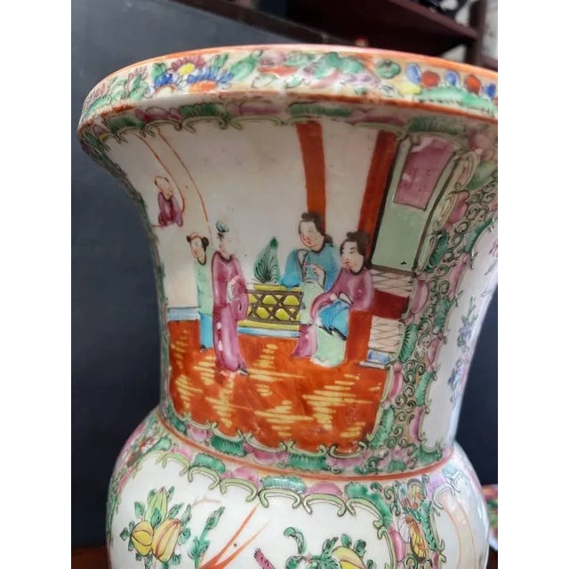 Antique 19th Century Chinese Porcelain Rose Medallion Vase For Sale - Image 11 of 18