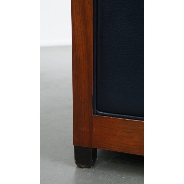 Art Deco Sofa with Woodwork and Dark Blue Cowhide For Sale - Image 18 of 18