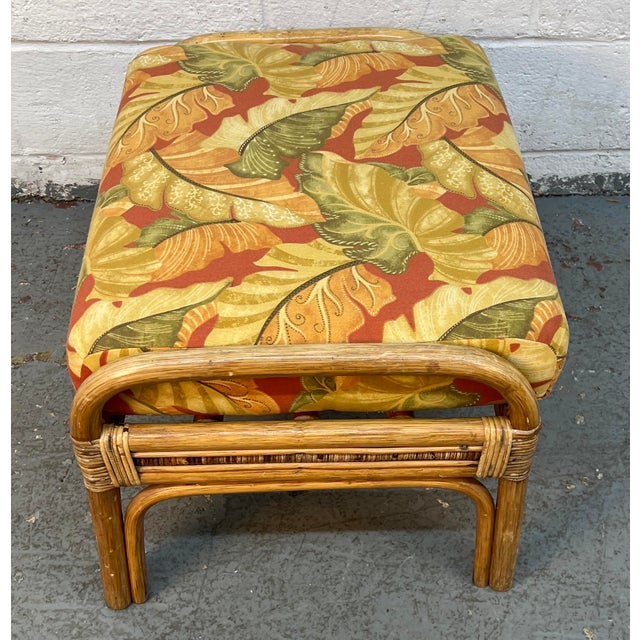 Vintage Ficks Reed Style Rattan Lounge Chair and Ottoman For Sale - Image 15 of 15
