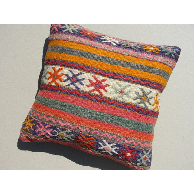 1980s Kilim Rug Pillow Cover For Sale - Image 4 of 7