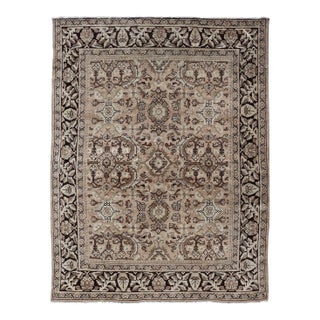 Early 20th Century Vintage Sultanabad-Mahal Rug With All-Over Sub-Geometric Medallion Design For Sale