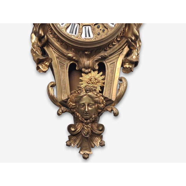 Louis Xv, Figural Cartel Clock, Dore Bronze, France, 19th Century For Sale - Image 14 of 18