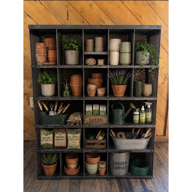 1940's French Postal Sorting Cabinet/Cubby/Shelves For Sale - Image 4 of 12