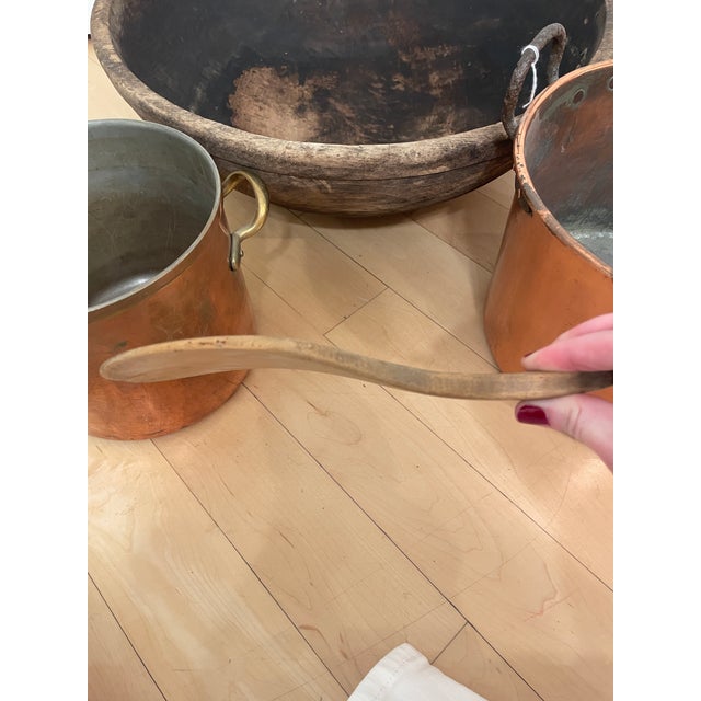 1900 - 1909 Primitive Antique Hand Carved Wood Butter Paddle Japanese Rice Paddle For Sale - Image 5 of 7