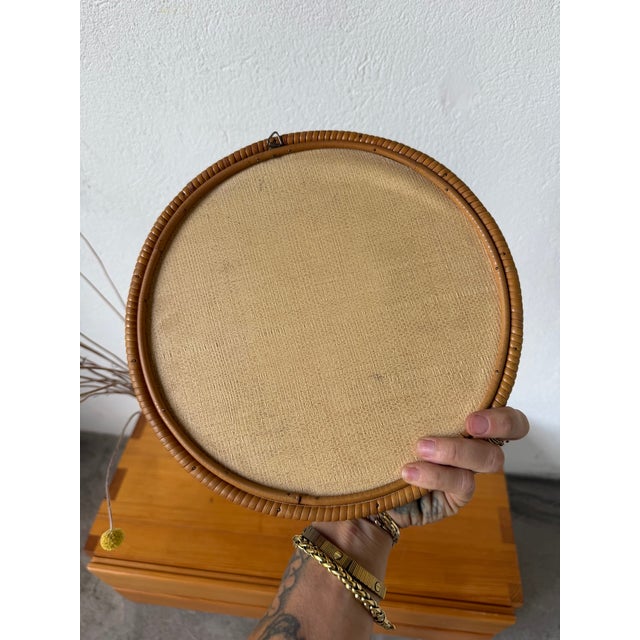 Vintage Round Wicker Mirror, 1960s For Sale - Image 14 of 17