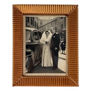 Mid-Century Modern Italian Embossed Copper Tabletop Picture Frame, 1930s For Sale
