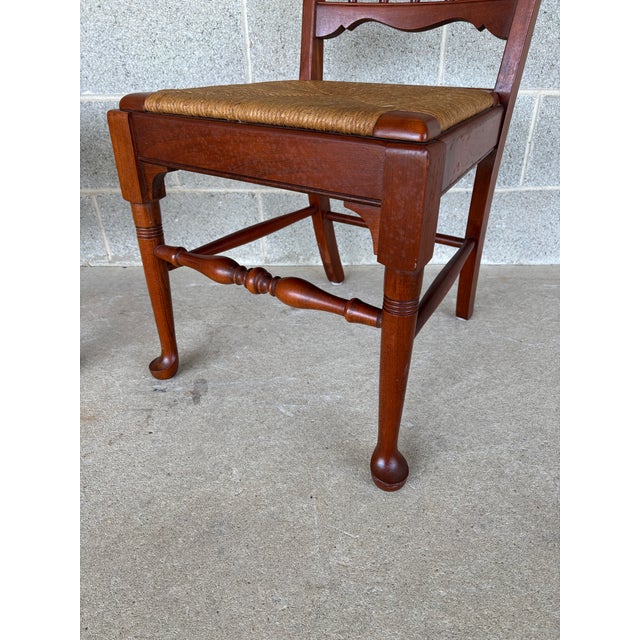 Pennsylvania House Traditional Style Rush Bottom Cherry Side Chairs - A Pair For Sale - Image 9 of 11