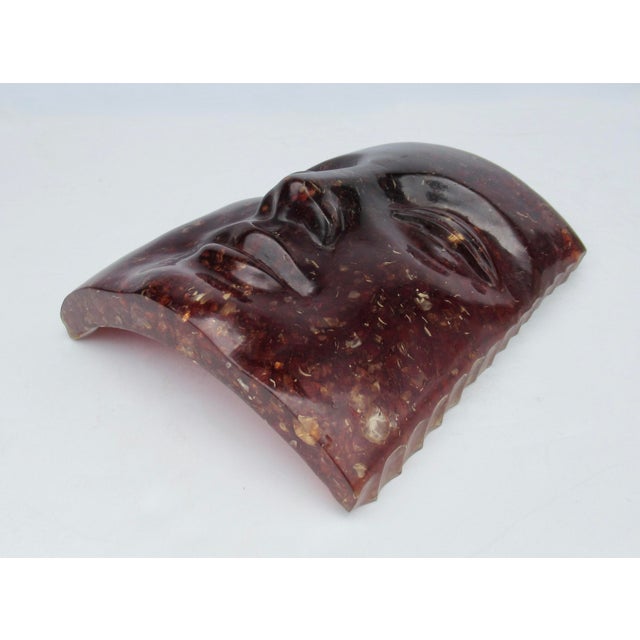 Asian Cast Resin Buddha Face in a Tortoise Shell Look, Decorative Accent Piece For Sale - Image 14 of 16