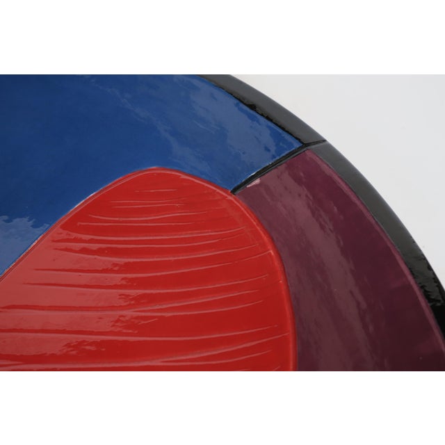 1990s Hand Painted Heart Charger Plate Bowl For Sale - Image 5 of 9