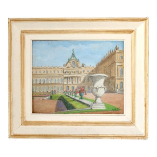 French Painting of the Gardens of Versailles For Sale