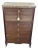 Late 19th-Century French Louis XVI-Style Mahogany Semainier Chest — Breccia Marble Top, Tall Narrow Storage For Sale