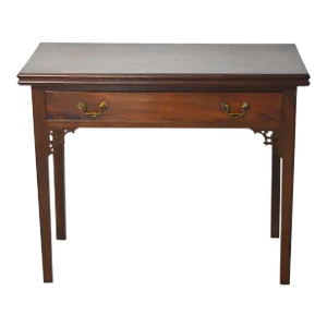 George Ii Mid-18th Century Mahogany Chinese Chippendale Game Table Flip Top