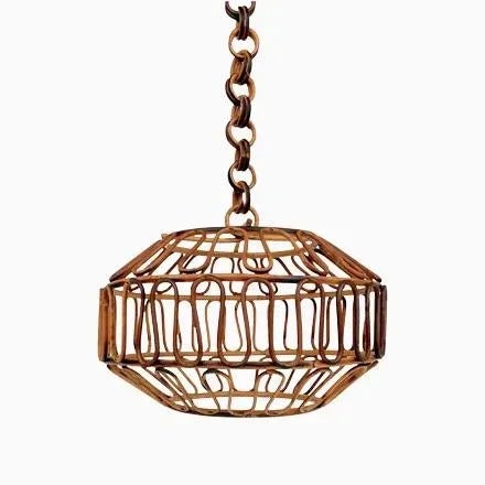 Bamboo & Rattan Pendant, Italy, 1960s For Sale - Image 13 of 13