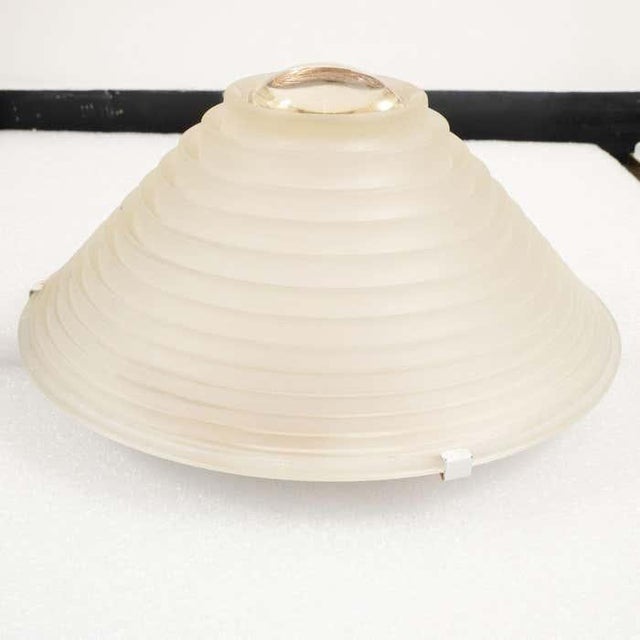 Glass 1960s Artemide Deco Inspired Frosted Glass Flush Mount For Sale - Image 7 of 12