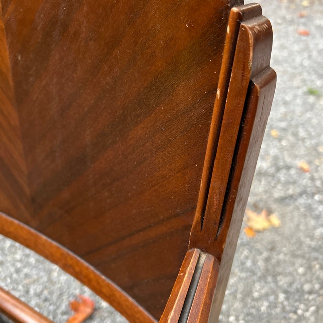1930s Art Deco Waterfall Walnut Dining Chairs - Set of 6 For Sale - Image 10 of 11