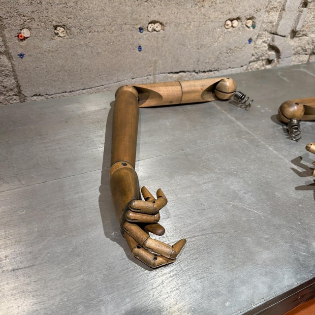 Photography Vintage Wooden Mannequin Arms Set Industrial Mid-Century Modern For Sale - Image 7 of 8