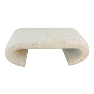 Vintage Waterfall Bench Newly Upholstered For Sale